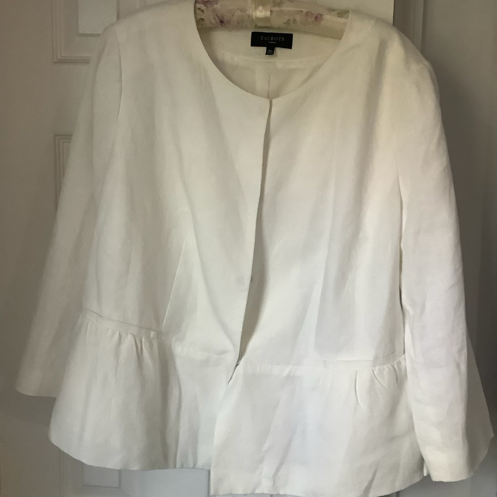 Talbots  linen jacket peplum jacket 18W CLASSIC